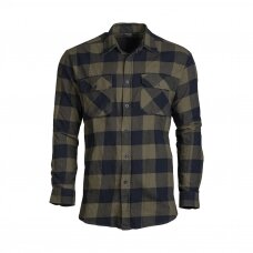 Marškiniai - Flannel Shirt Light - Black/OD (Mil-tec)