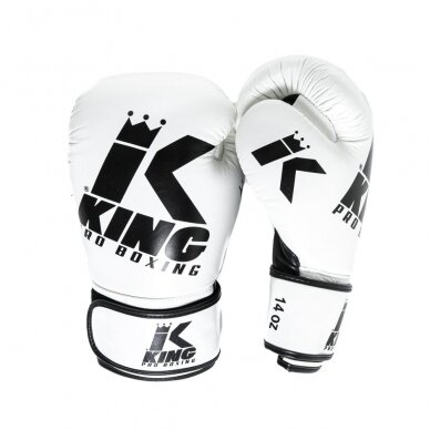 "King" bokso pirštinės - Platinum 5 - white black 1