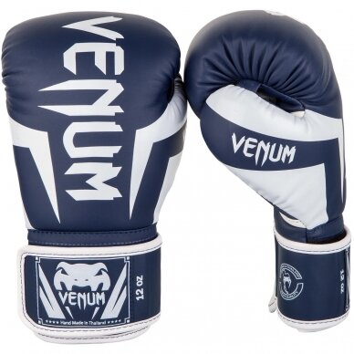 "Venum" Boxing Gloves Elite - White/Navy Blue