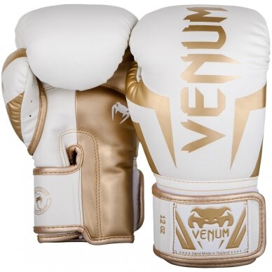 "Venum" Boxing Gloves Elite - White/Gold 1