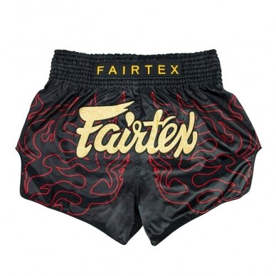 "Fairtex" K1 / Thai šortai Lava - Black "Fairtex" K1 / Thai šortai Lava - Black