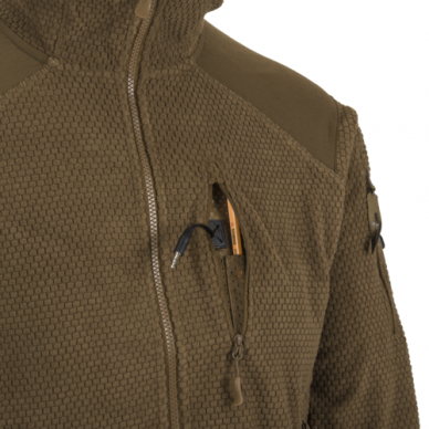 "Helikon" Flisinis džemperis - ALPHA HOODIE Jacket - Grid Fleece - Olive Green (BL-ALH-FG-02) 3