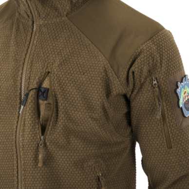 "Helikon" Flisinis džemperis - ALPHA HOODIE Jacket - Grid Fleece - Olive Green (BL-ALH-FG-02) 8