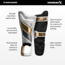 "Hayabusa" kojų apsaugos T3 - White/Gold 3
