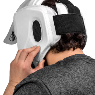 "Hayabusa" Headguard T3 - White/Black 3
