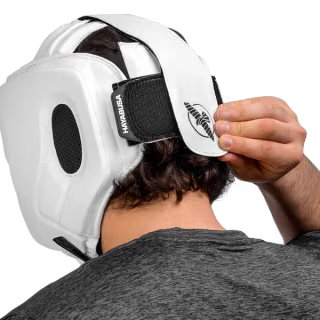 "Hayabusa" Headguard T3 - White/Black 4