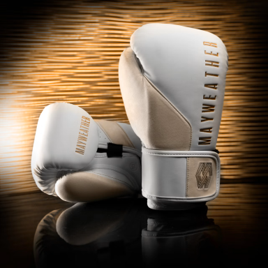 "Hayabusa" Boxing Gloves - Mayweather - White/Gold