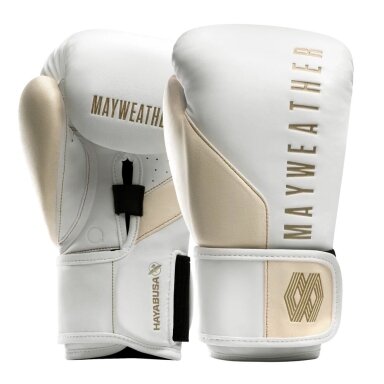 "Hayabusa" Boxing Gloves - Mayweather - White/Gold