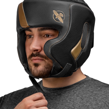 "Hayabusa" Headguard T3 - Black/Gold