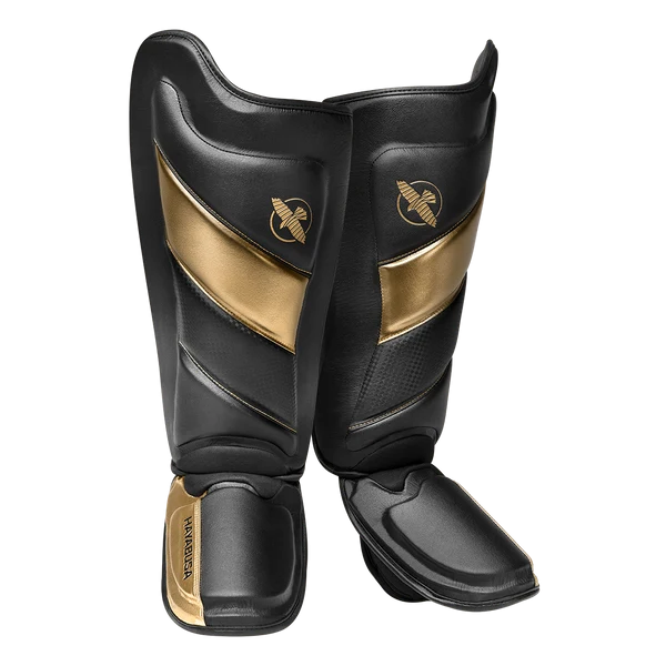 "Hayabusa" T3 Striking Shin Guards - Black/Gold "Hayabusa" T3 Striking Shin Guards - Black/Gold