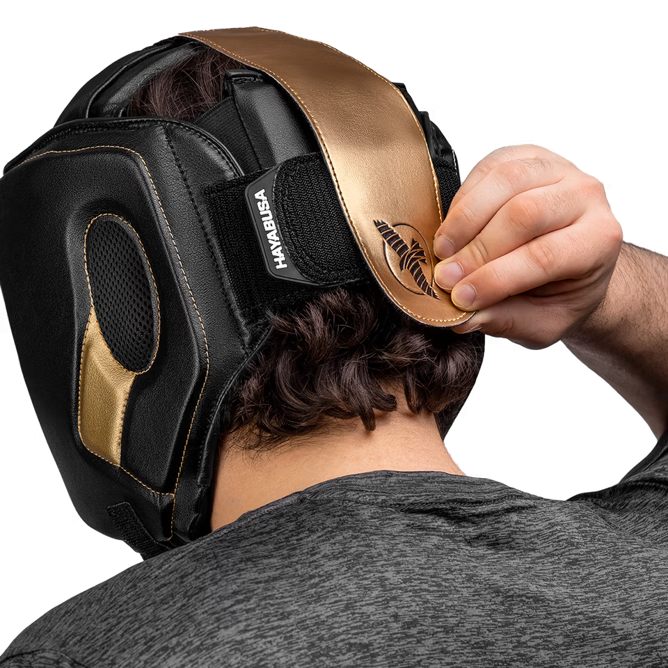 "Hayabusa" Headguard T3 - Black/Gold 2 "Hayabusa" Headguard T3 - Black/Gold 2