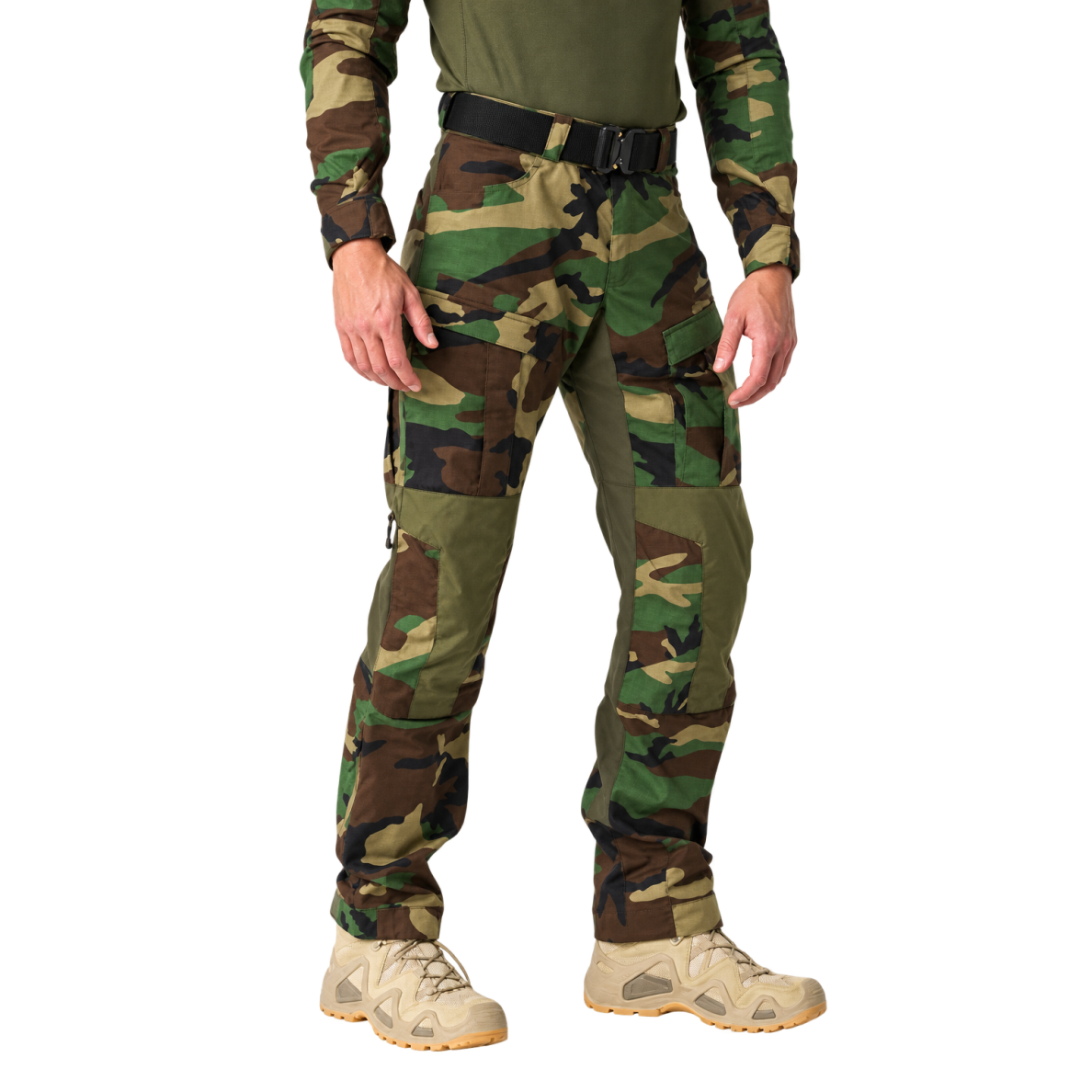 "Helikon" Taktinės kelnės - MCDU Pants - US Woodland/Olive Green - (SP-MCD-SP-0302A)