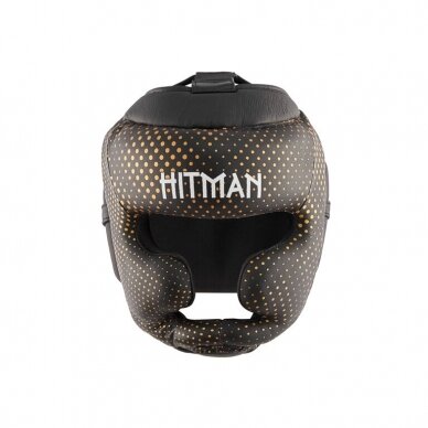 "Hitman" Leather Headguard Elite Evo  - Black/Gold