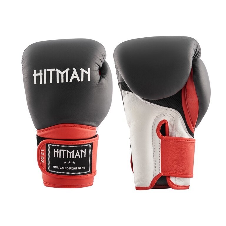 "Hitman" Boxing Gloves Elite Evo - Black/White/Red "Hitman" Boxing Gloves Elite Evo - Black/White/Red