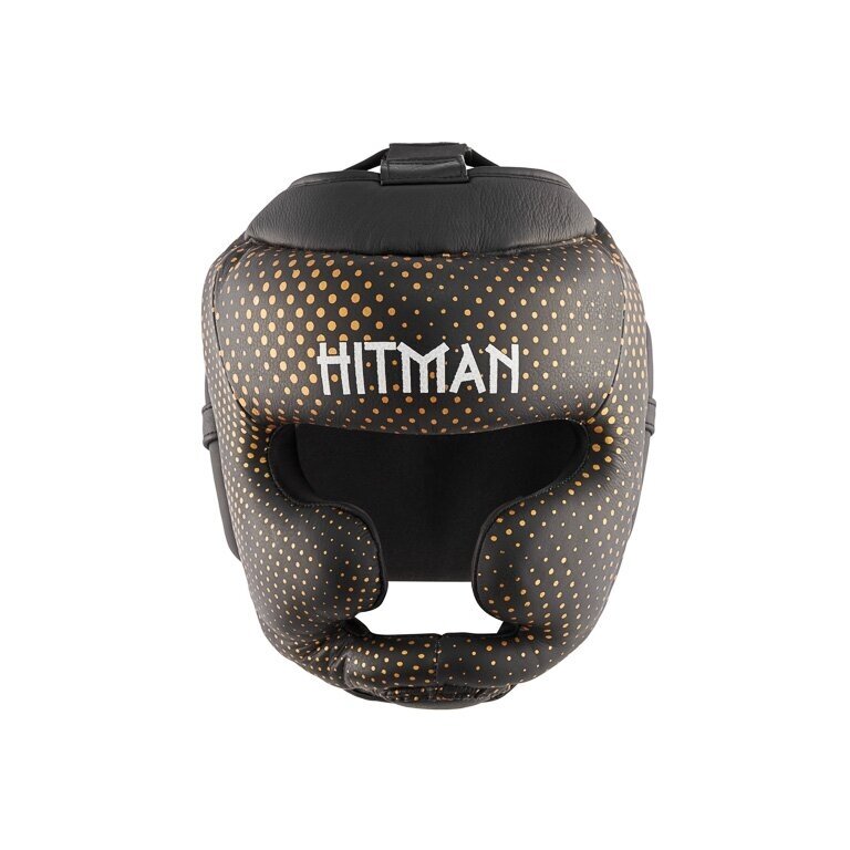 "Hitman" Leather Headguard Elite Evo  - Black/Gold