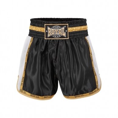 "Royal" šortai Muay Thai / Kickboxing trunks - Mesh - black white