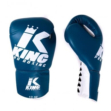 "King" bokso pirštinės - Laces 1 - blue white 1