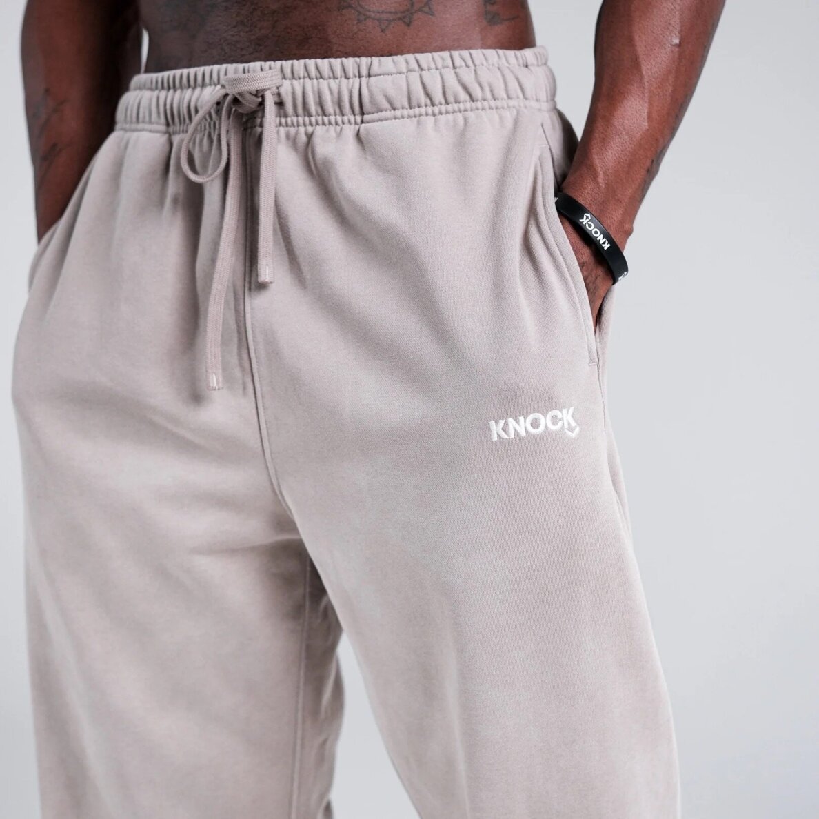"Knock" laisvalaikio kelnės - Stonewash Straight Cut Joggers 1