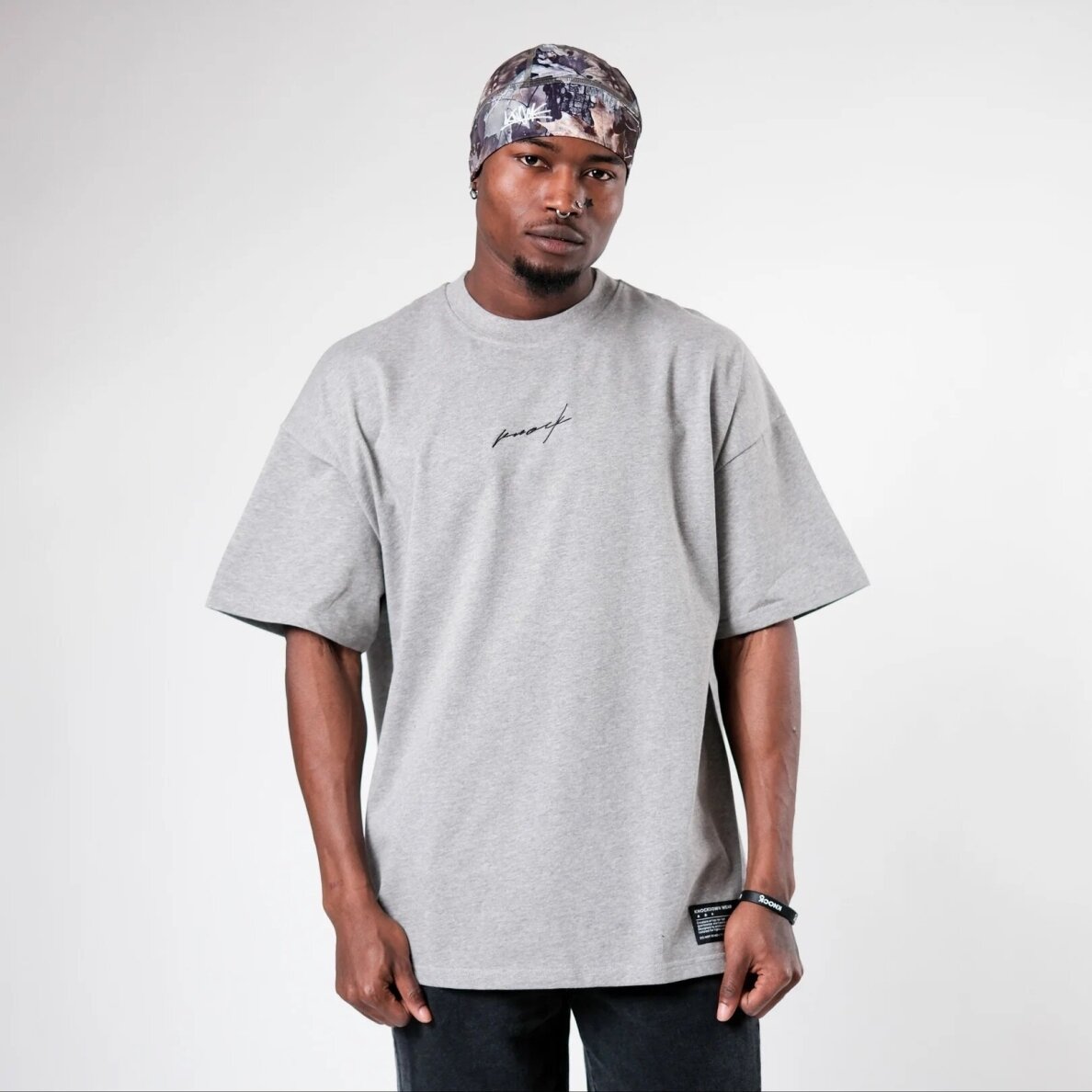"Knock" marškinėliai - Mid County Heavy Tee - Grey "Knock" marškinėliai - Mid County Heavy Tee - Grey