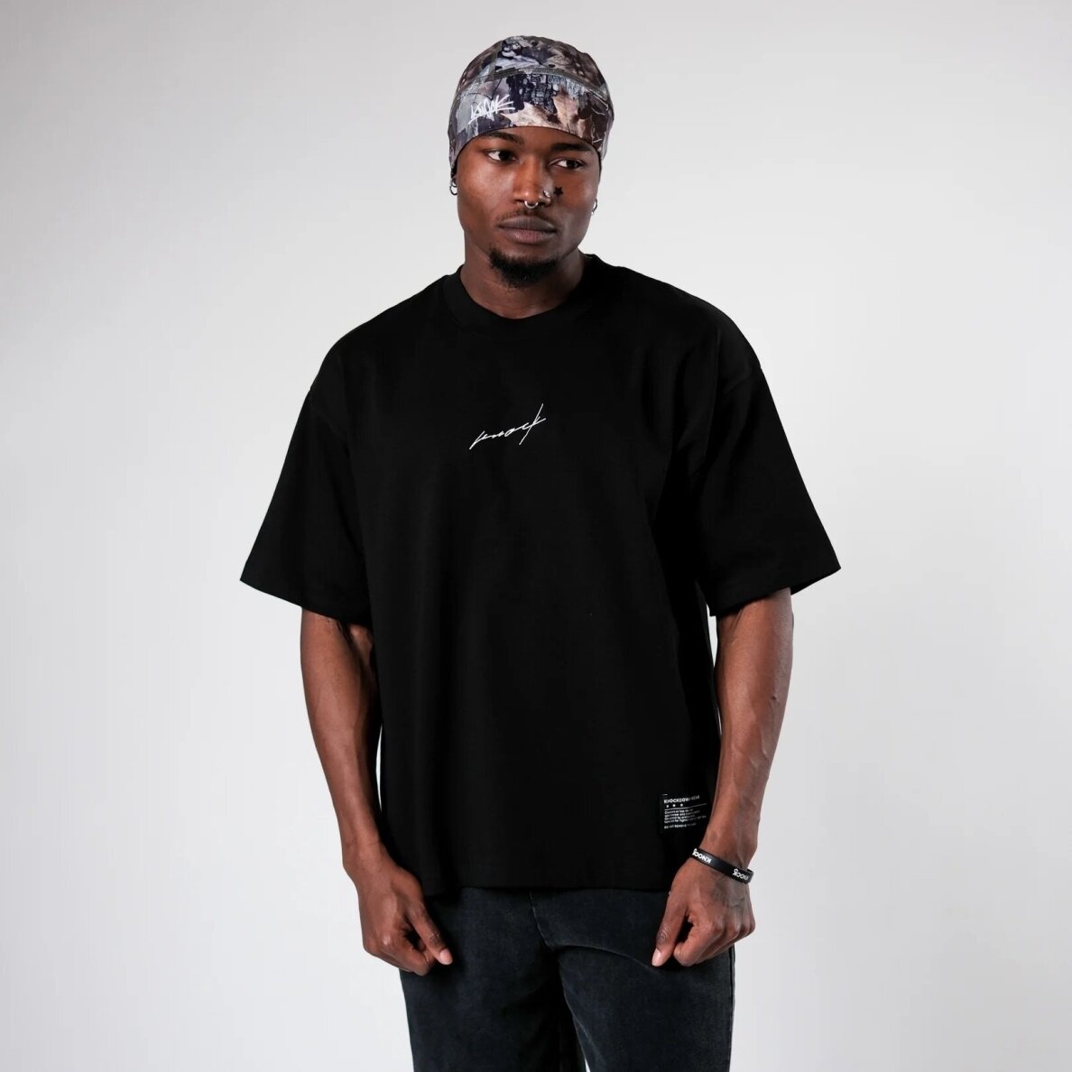 "Knock" marškinėliai - Mid County Heavy Tee - Black 1