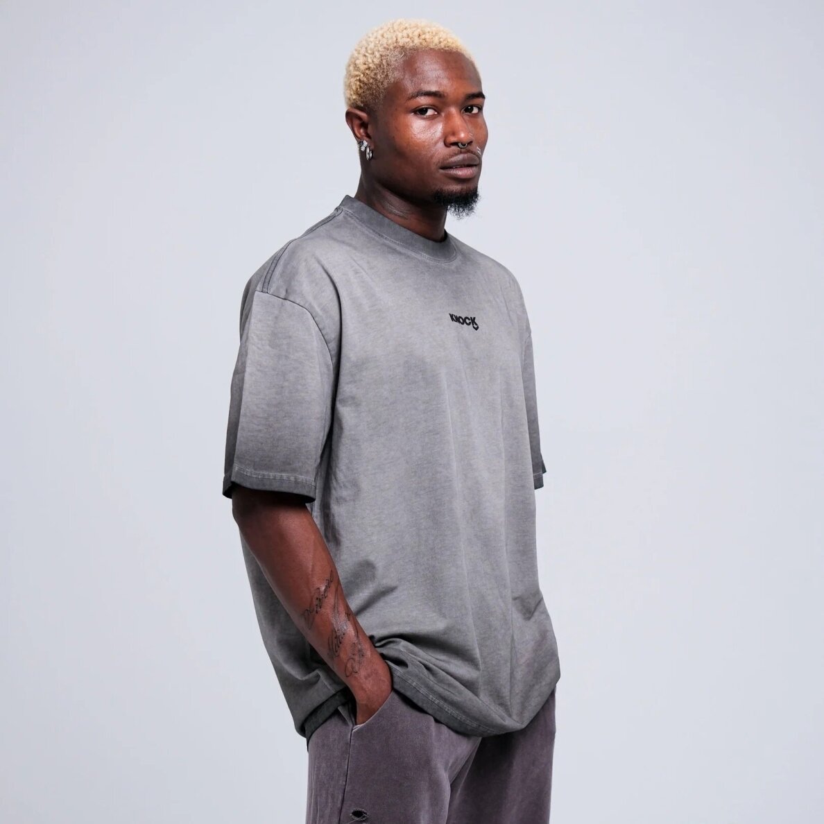 "Knock" marškinėliai - Brush Brickbound Tee - Grey 2