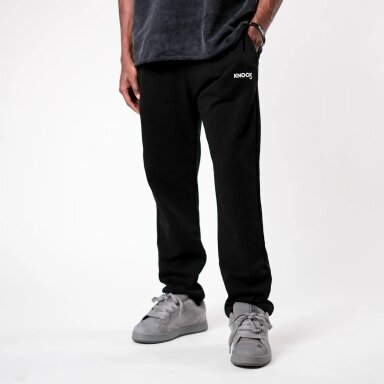 "Knock" laisvalaikio kelnės - Straight Cut Terry Joggers - Black