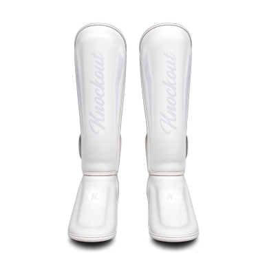 "Knockout" Shin Guards - White 1