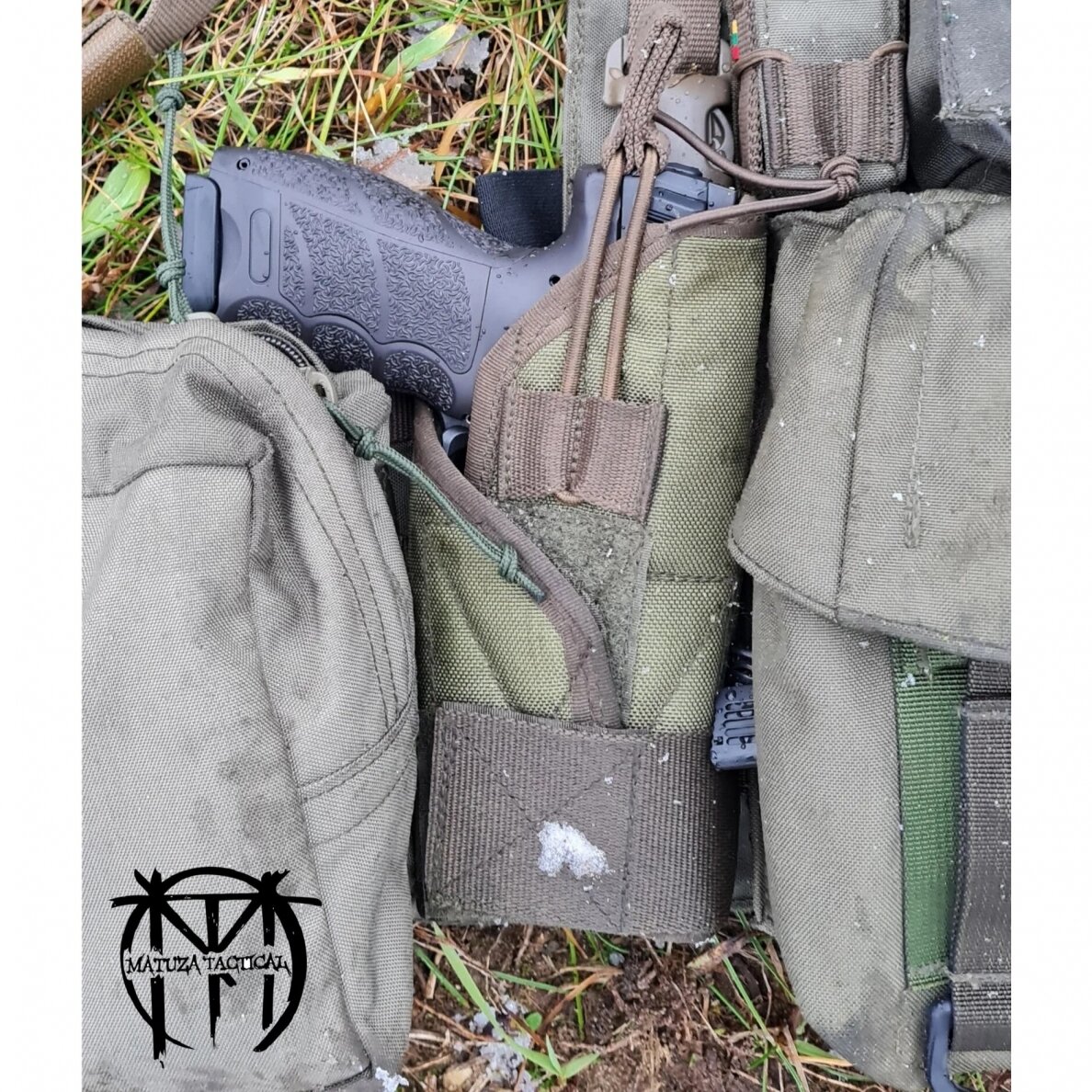 "Matuza Tactical" Right-Handed Pistol Holster - Ranger Green 7