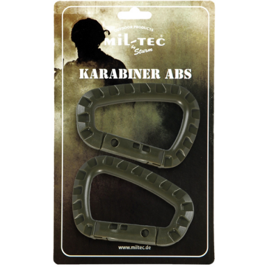 "MIL-TEC" Karabinas ABS (2 vnt./blisteris) – OLIV