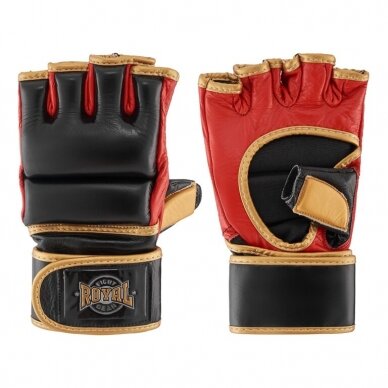 "Royal" Leather MMA Gloves Prime Time Thumb - Black/Red "Royal" Leather MMA Gloves Prime Time Thumb - Black/Red