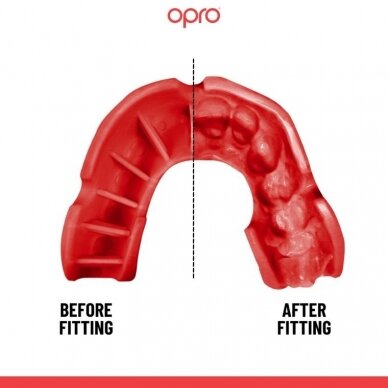 "OPRO" Mouthguard Self-Fit Silver - Black/Red 1