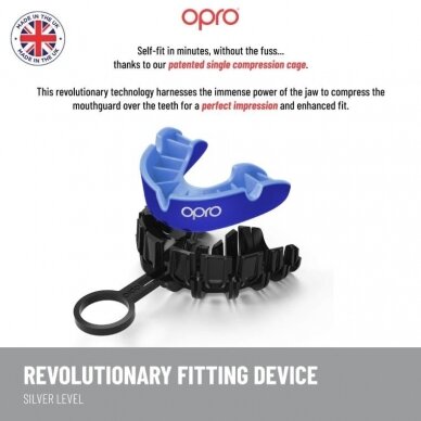 "OPRO" Mouthguard Self-Fit Silver - Black/Red 3