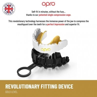 "OPRO" Mouthguard for Braces Self-Fit UFC Gold Braces - Black/Silver 2 "OPRO" Mouthguard for Braces Self-Fit UFC Gold Braces - Black/Silver 2