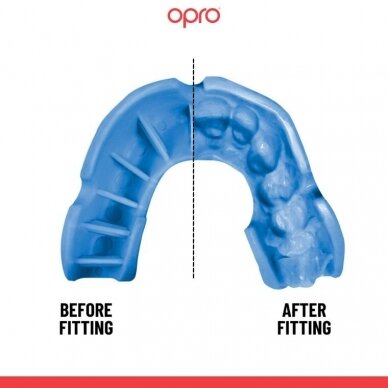 "OPRO" Mouthguard Self-Fit Silver - Light Blue 1 "OPRO" Mouthguard Self-Fit Silver - Light Blue 1