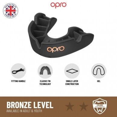 "OPRO" Mouthguard Self-Fit Bronze - Black 2