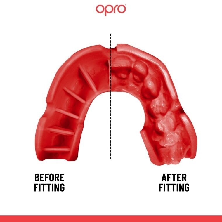 "OPRO" Mouthguard Self-Fit Silver - Black/Red 1