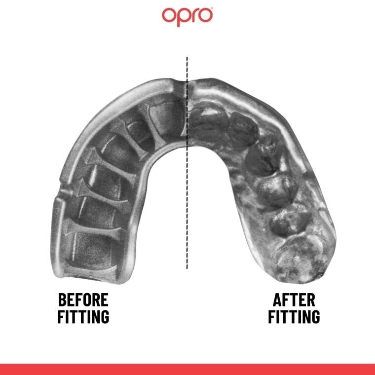 "OPRO" Mouthguard Self-Fit UFC Gold - Red/Silver 1