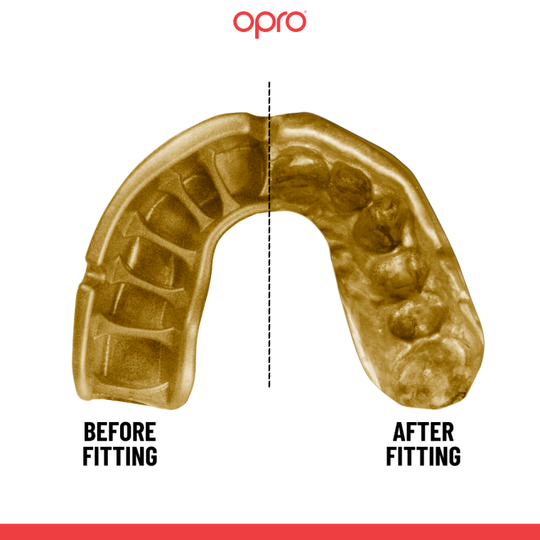 "OPRO" Mouthguard Self-Fit Gold - White/Gold 1