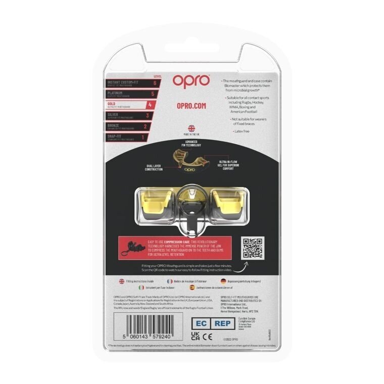 "OPRO" Mouthguard Self-Fit Gold - White/Gold 5 "OPRO" Mouthguard Self-Fit Gold - White/Gold 5