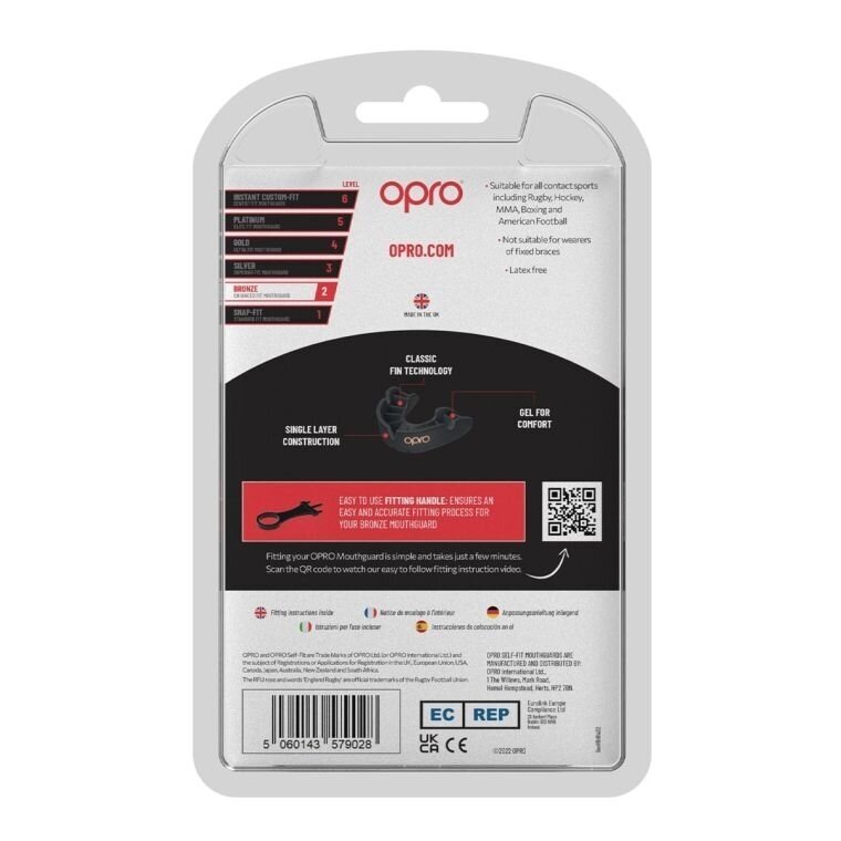 "OPRO" Mouthguard Self-Fit Bronze - Black 5 "OPRO" Mouthguard Self-Fit Bronze - Black 5