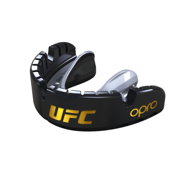 "OPRO" Mouthguard for Braces Self-Fit UFC Gold Braces - Black/Silver