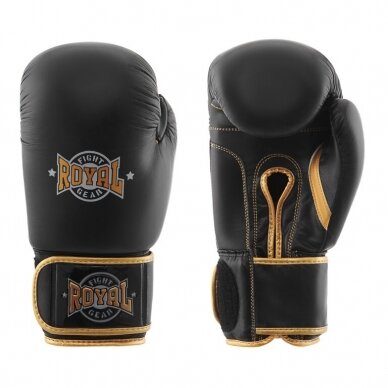 "Royal" Leather Boxing Gloves Fight Pro - Black