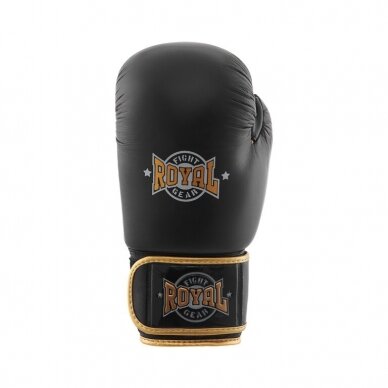 "Royal" Leather Boxing Gloves Fight Pro - Black 1