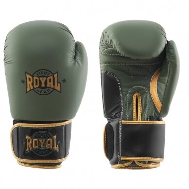 "Royal" Leather Boxing Gloves Top - Khaki