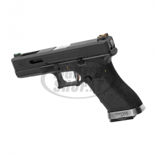 Šratasvydžio pistoletas - G-Force 17 BK Silver Barrel Metal Version GBB - Black (WE)