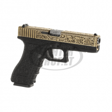 Airsoft - "WE" Šratasvydžio pistoletas - WE17 Etched Metal Version GBB - Gold