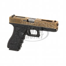 Airsoft - "WE" Šratasvydžio pistoletas - WE18C Etched Metal Version GBB - Gold