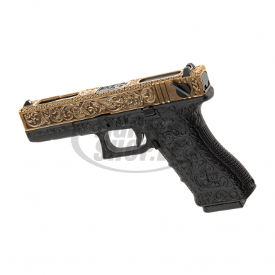 Šratasvydžio pistoletas - WE18C Etched Metal Version GBB - Gold (WE) 1