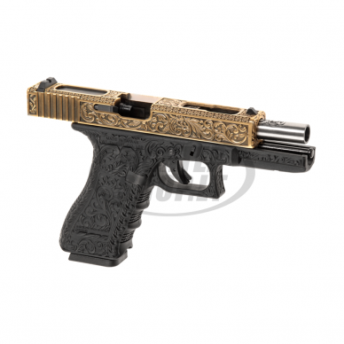 Šratasvydžio pistoletas - WE18C Etched Metal Version GBB - Gold (WE) 2