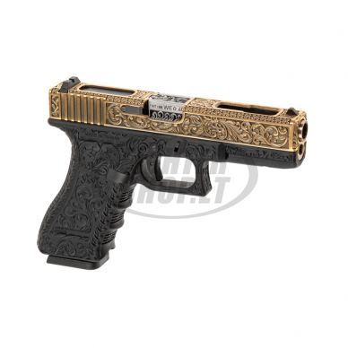 Šratasvydžio pistoletas - WE18C Etched Metal Version GBB - Gold (WE)
